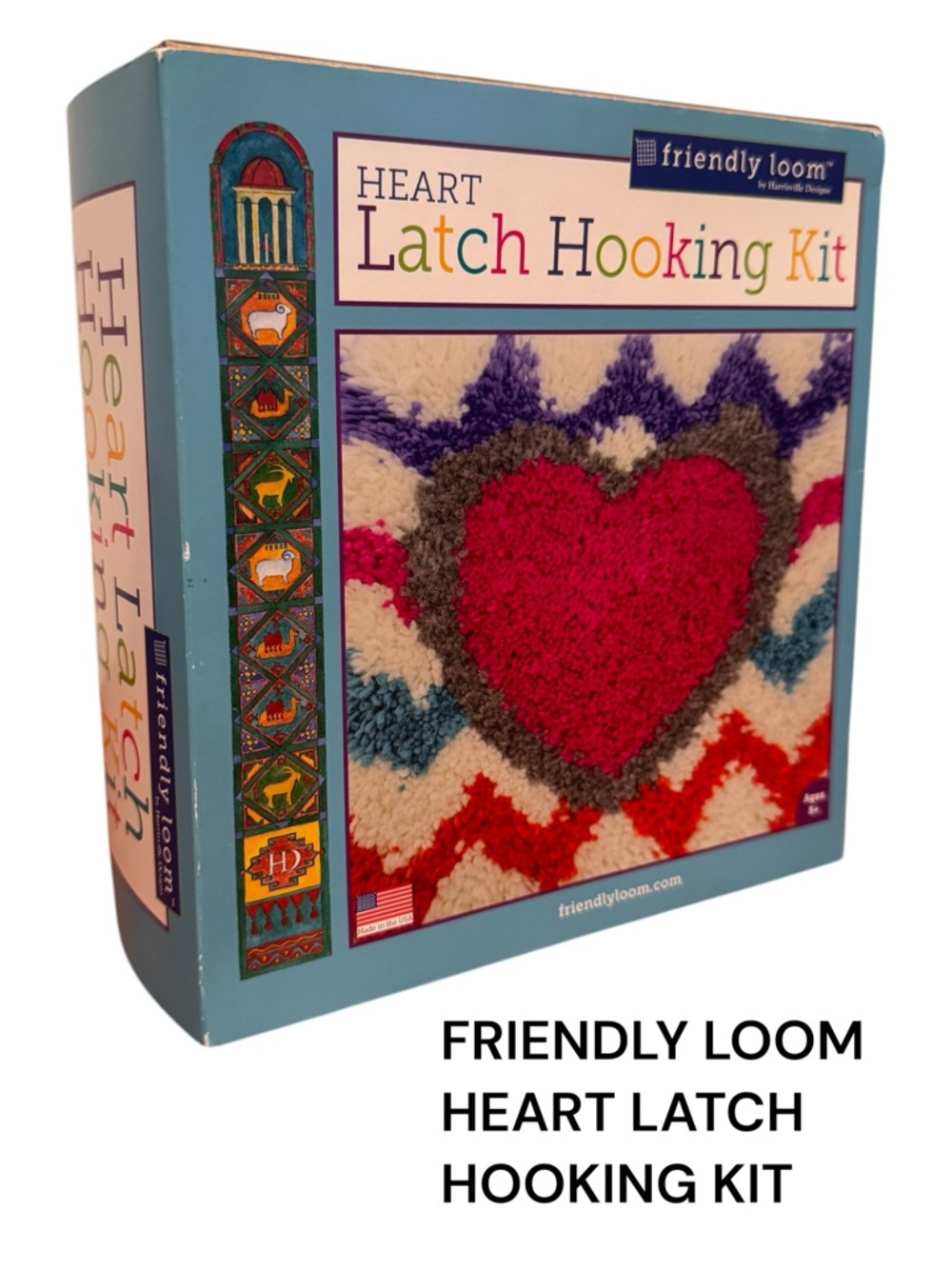 Friendly Loom Heart Latch Hooking Kit - Multicolor Heart Design